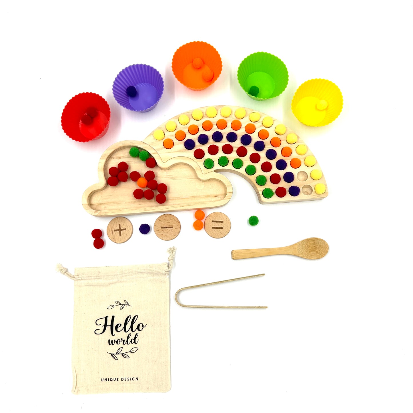 Montessori Regenbogen Platte XXL