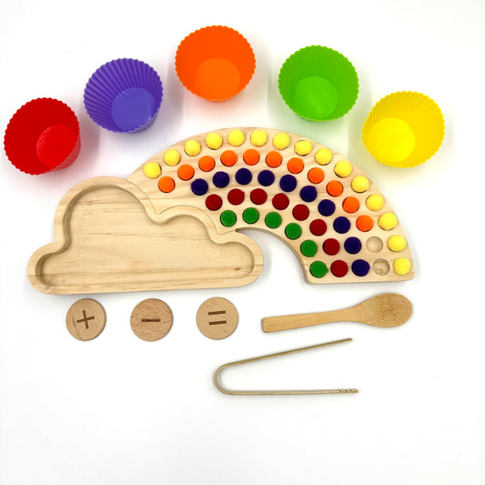 Montessori Regenbogen Platte XXL