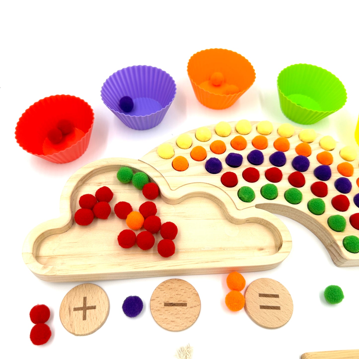 Montessori Regenbogen Platte XXL